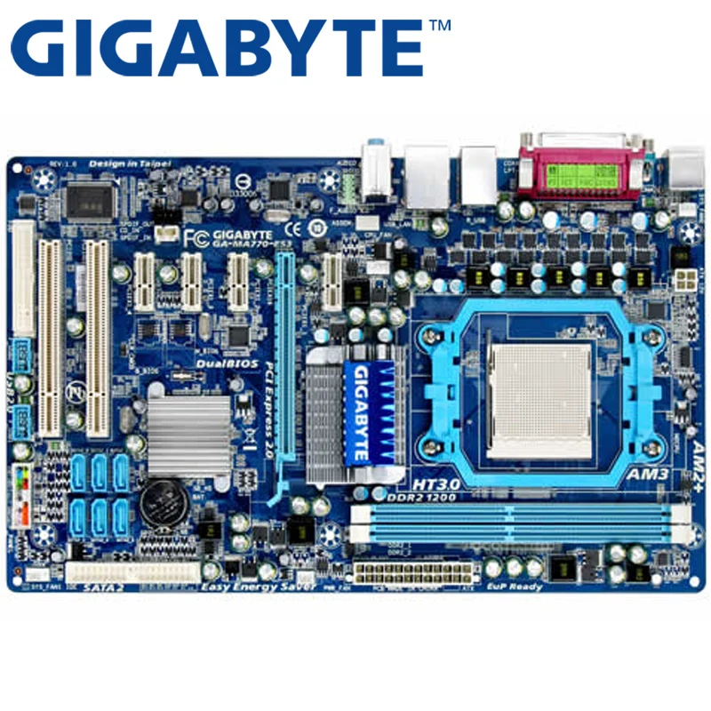 

GIGABYTE GA-MA770-ES3 Desktop Motherboard 770 Socket AM3 For Phenom II/Athlon II DDR2 8G Used MA770-ES3 Motherboard