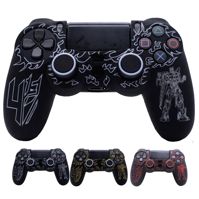 Transformers Silicone Skin Anti-slip Protective Case Cover with Thumb Grip Caps for Dualshock 4 PS4/PS4 SLIM/PS4 PRO Controller Transformers Silicone Skin Anti-slip Protective Case Cover with Thumb Grip Caps for Dualshock 4 PS4/PS4 SLIM/PS4 PRO Controller