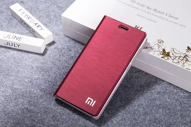 Для Xiaomi Redmi 2 известный бренд флип чехол для телефона Redmi 2A 4,7 ''Бумажник кожаный чехол пленка для экрана Подарочный держатель для карт - Цвет: red