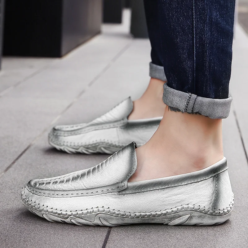 

Leather Mens Flats Shoes 2018 Spring Summer High Quality Men Shoes Fashion Comfortable Soft Casual Shoes 5