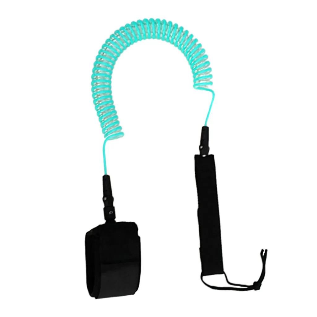 10ft 7mm Coiled Surfboard SUP Leash Stand up Paddle Board Leg Rope Ankle Strap with Waterproof Wallet Dry Bag - Choose Colors
