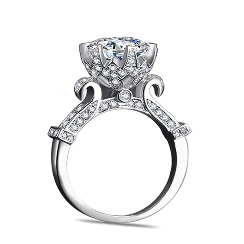 100-Pure-925-Sterling-Silver-Rings-Set-Real-1-Carat-SONA-CZ-Diamant-Engagement-Ring-Solid