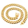 6-18mm wide Stainless Steel Cuban Miami Chains Necklaces CZ Zircon Box Lock Big Heavy Gold Chain for Men Hip Hop Rock jewelry ► Photo 2/6
