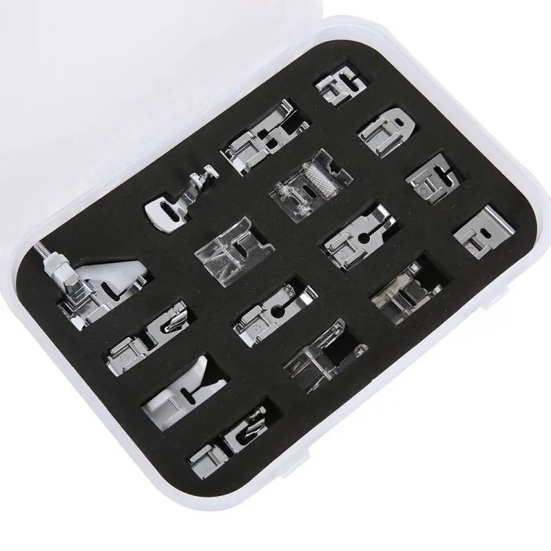

Repeatable practical Gloss Good 16Pcs Sewing Machine Accessories Presser Foot Set Hem Foot for Brother Singer AB