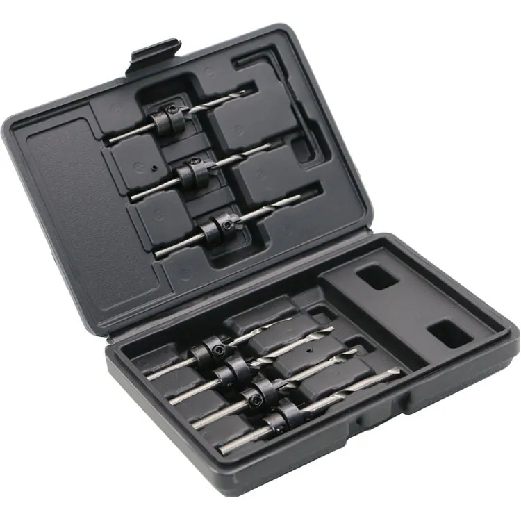 8pc/Set Countersink Drill Bits With Adjustable Depth Stop Collar Wood