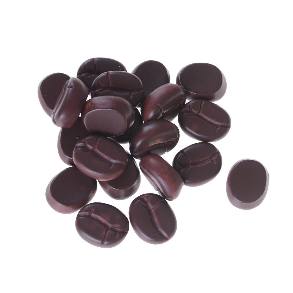 

20PCS/set Mini Resin Coffee Beans Kawaii Simulation Coffee Bean Dollhouse Miniatures Food For Kids Kitchen Toys