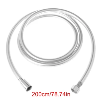 

Everlasting High Pressure Silver PVC Smooth Shower Hose For Bath Handheld Shower Head Flexible Shower Hose 200cm