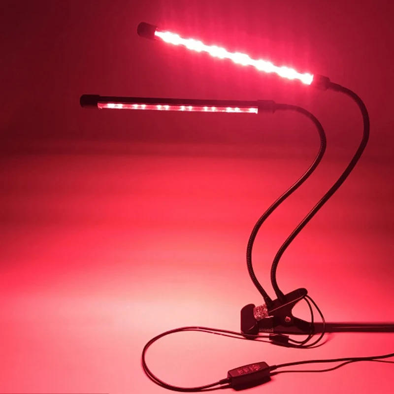 

LED Plant Growth Lamp Dual Head Full Spectrum Lights for Hydroponics Greenhouse Green Plant LKS99