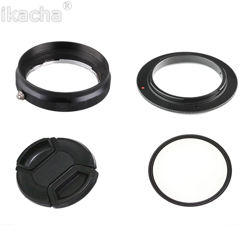 

4 In1 Set Macro Lens Reverse Adapter Protection Ring For Sony A77 A900 A580 A550 A350 Re-installed 58mm UV Filter Lens Cap