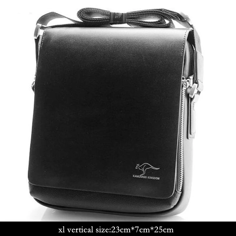 Бренд Kangraoo мужские сумки через плечо винтажная сумка через плечо из искусственной кожи мужская сумка через плечо Bolsos Mujer деловая сумка KC01 - Цвет: XL Black