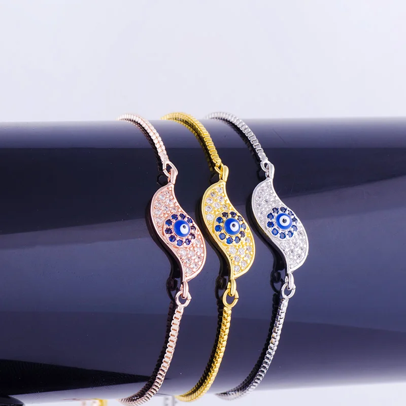 

Night of Power fashion charm bracelet white green drilling moon evil eye drops popular Crescent Charm Bracelets Eid al-Fitr Gift