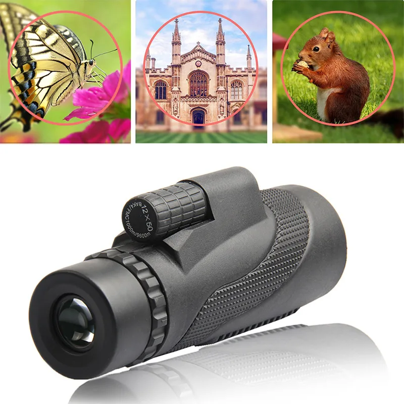 

Outdoor Camping High Quality 12x50 Waterproof Glasses Monocular Telescope HD Full Optical Camera Telescope Hunt Telescope