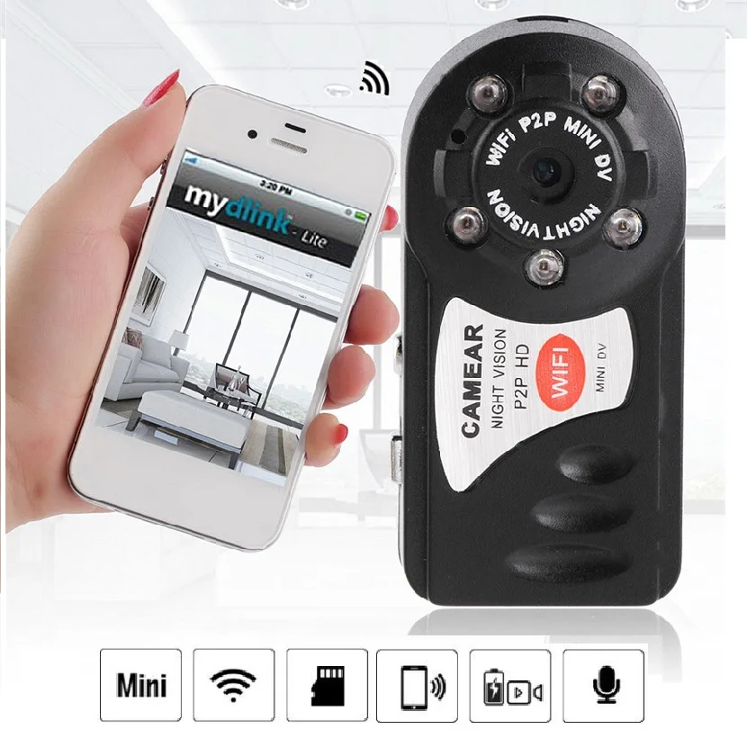 

Q7 Mini Wifi Camera P2P Security Ip Camera Portable DVR Camcorder Video Recorder for Windows IOS Android Amateur Monitoring