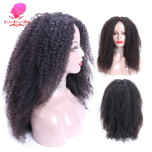 Queen Glueless 360 Frontal Lace Wigs Brazilian Remy Afro Curly Queen Glueless 360 Frontal Lace Wigs Brazilian Remy Afro Curly Coily Natural Color
