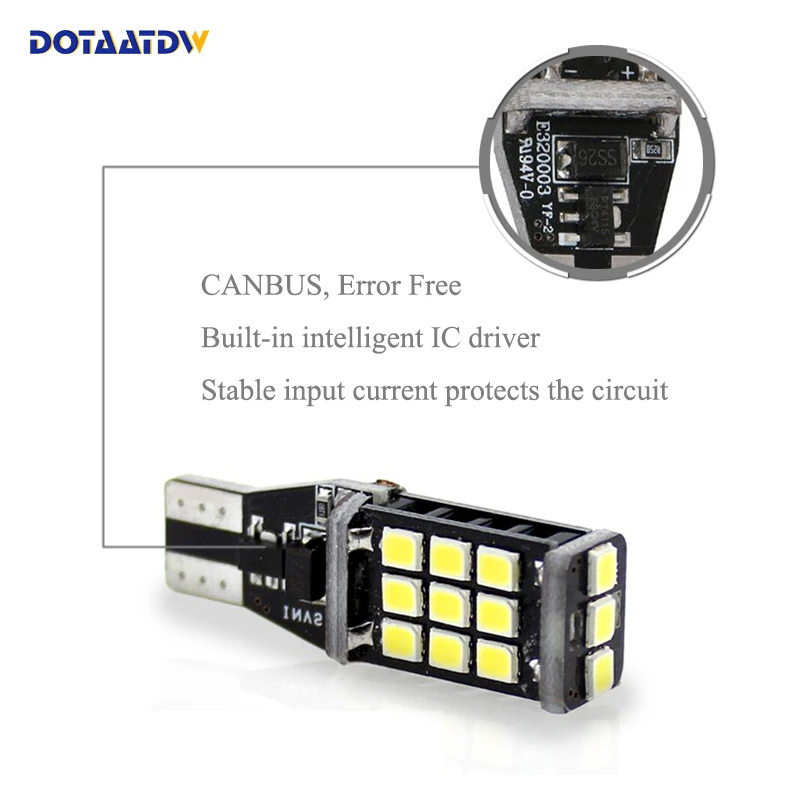 2x ошибок T15 W16W 921 912 21SMD CREE чип 2835 Автомобильный светодиодный обратный светильник