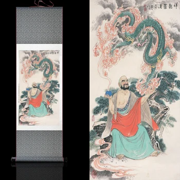 

Luo Han Silk scroll paintings Buddhist Arhat religious hangings
