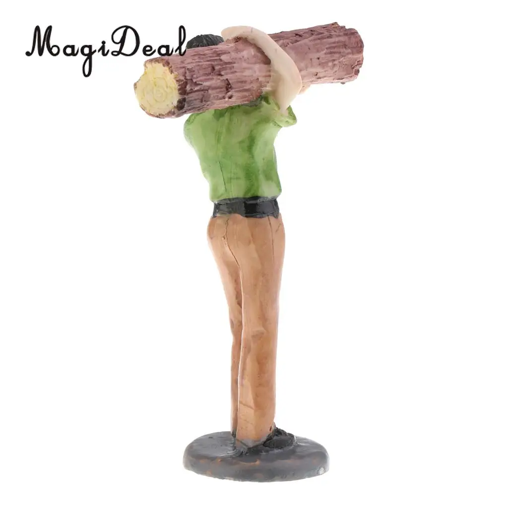 MagiDeal 1Pc Sand Table Scene Woodcutter Timberjack Figure Model Layout Landscape Scenery for Home Room Decor Children Kids Toy