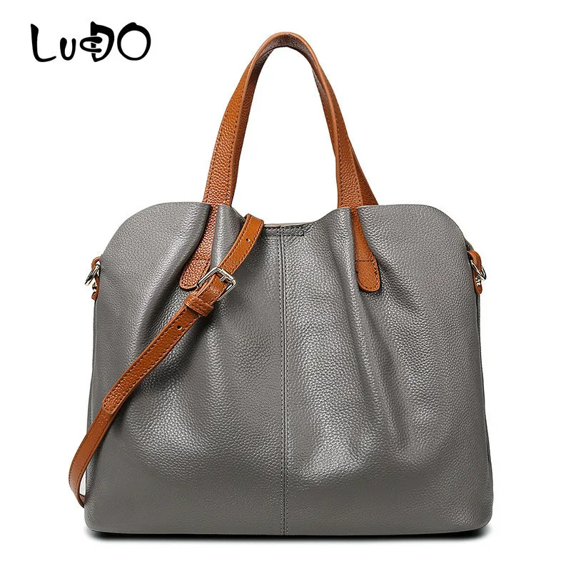Us 35 89 50 Off Lucdo Women 100 Genuine Leather Bags Designer Luxury Handbags Lady Cow Crossbody Shoulder Bolsa Feminina Tote Bag In
