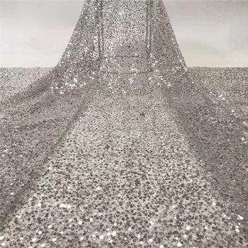 

Tollola African Lace Fabric Embroidered Nigerian Guipure for Wedding High Quality 2019 French Tulle Lace Fabric with Sequins