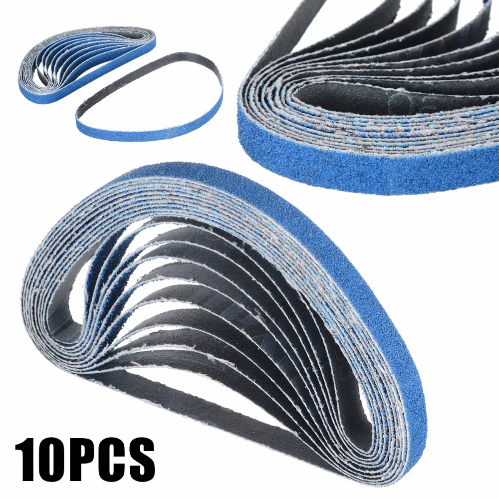 

Strong 10pcs 40/60/80 Grit Sanding Belt Zirconia Sander Machine Polishing Abrasive Belt 13mm x 457mm Top Quality Mayitr
