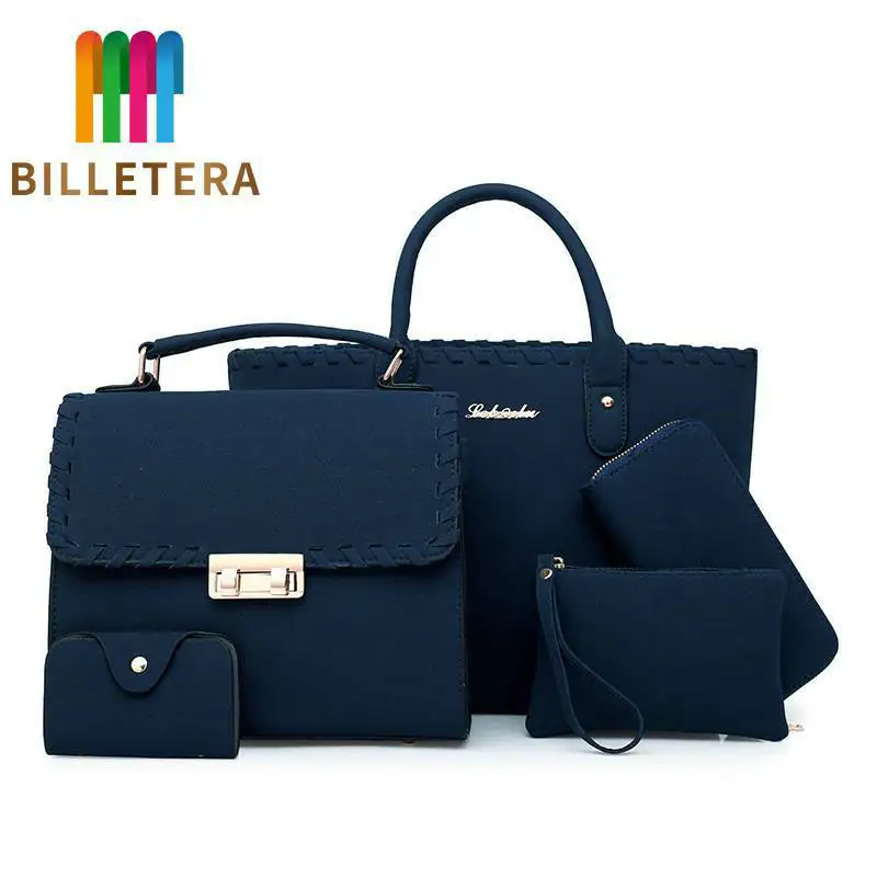 BILLETERA новые модные сумки женские из комбинированного материала 5 шт. наборы сумка роскошная женская Сумочка Сумки из искусственной кожи