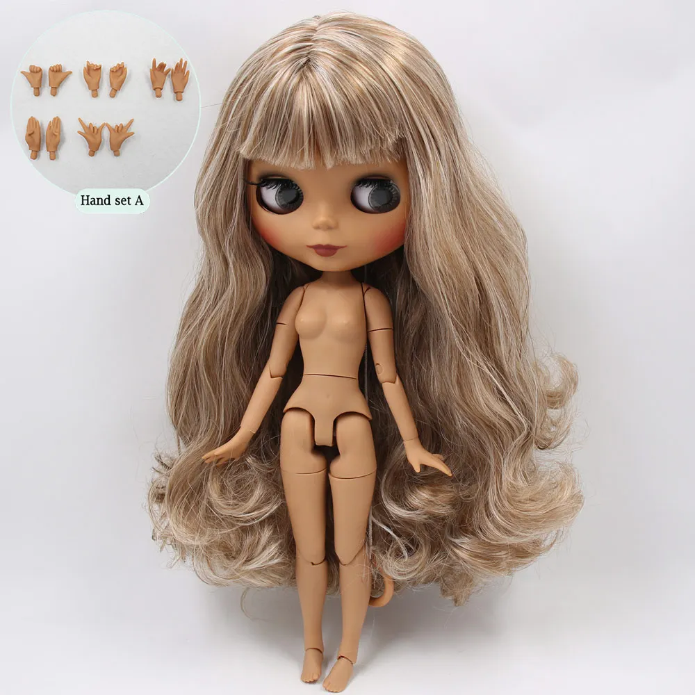 ICY Nude Blyth кукла No. BL340/9158 коричневый микс серые волосы тело 1/6 bjd, пульлип, licca, jerryberry - Цвет: A doll and hand A