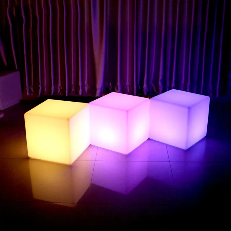 Thrisdar RGB перезаряжаемые Cube светодио дный светодиодный ночник лампы для мотоциклов Открытый подсветкой инвентарный куб стул бар КТВ паб