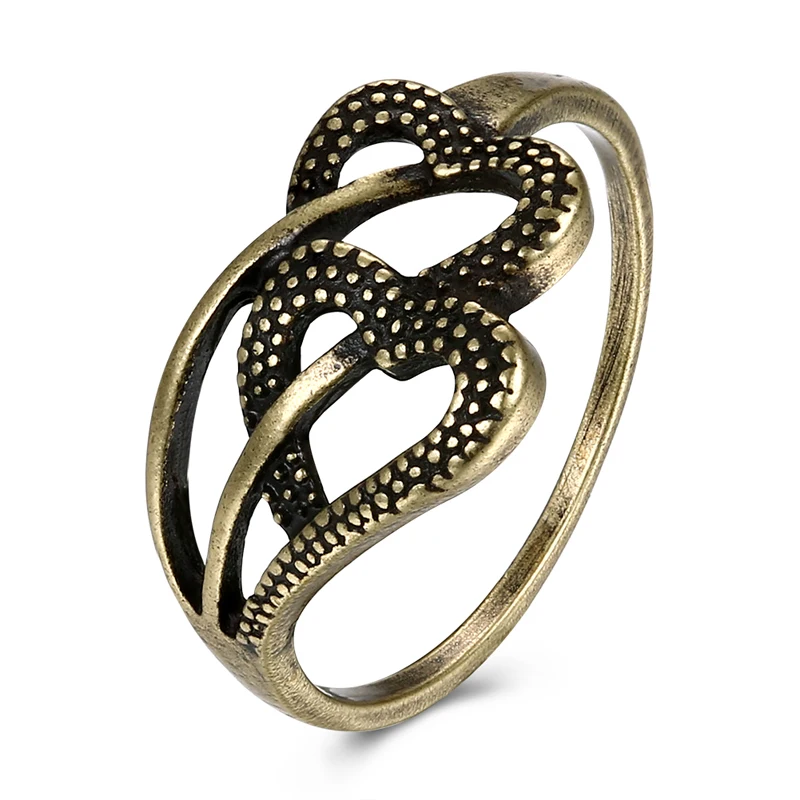 

JEXXI Vintage Simple Heart Ring for Men & Women Rings New Design Punk Retro Style Steel Ring Jewelry Gift