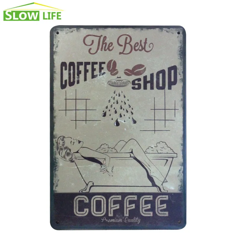 The Best Coffee Shop Vintage Home Decor Tin Sign Cafe Wall Decor Metal
