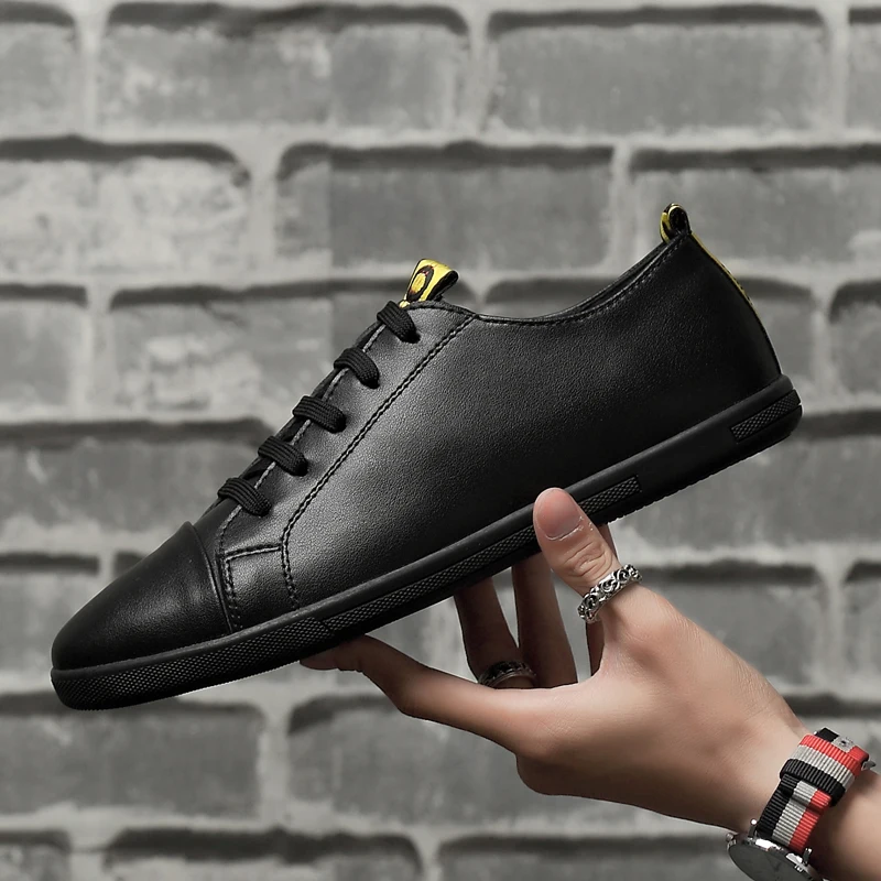 

Handmade Men Shoes outdoor Brand Casual Shoes Lace-up Retro Breathable Shoes genuine Leather Flats Shoes Men Footwear size 38-47