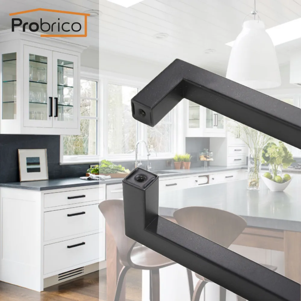Probrico الأسود مقبض كابينة 2 \