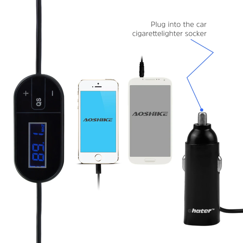 Автомобильный FM передатчик AOSHIKE радио модулятор для Iphone Samsung HTC mp3 плеер мобильный