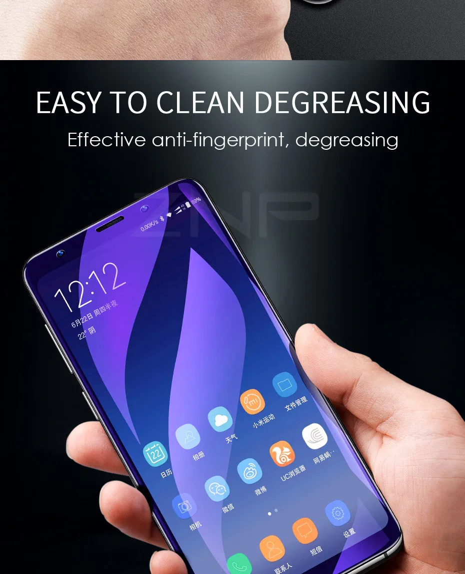 ZNP, полное покрытие, мягкий фиолетовый светильник, Гидрогелевая пленка для samsung Galaxy S9 Plus, S8 Plus, Note 8, S7 Edge, защитная пленка, не стекло