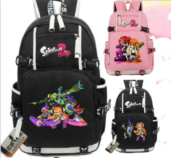 

2019 Anime Cosplay Game Splatoon 2 Backpack women School Book Student Shoulder Bag Travel Bags Splatoon Teenage Girl Backpacks
