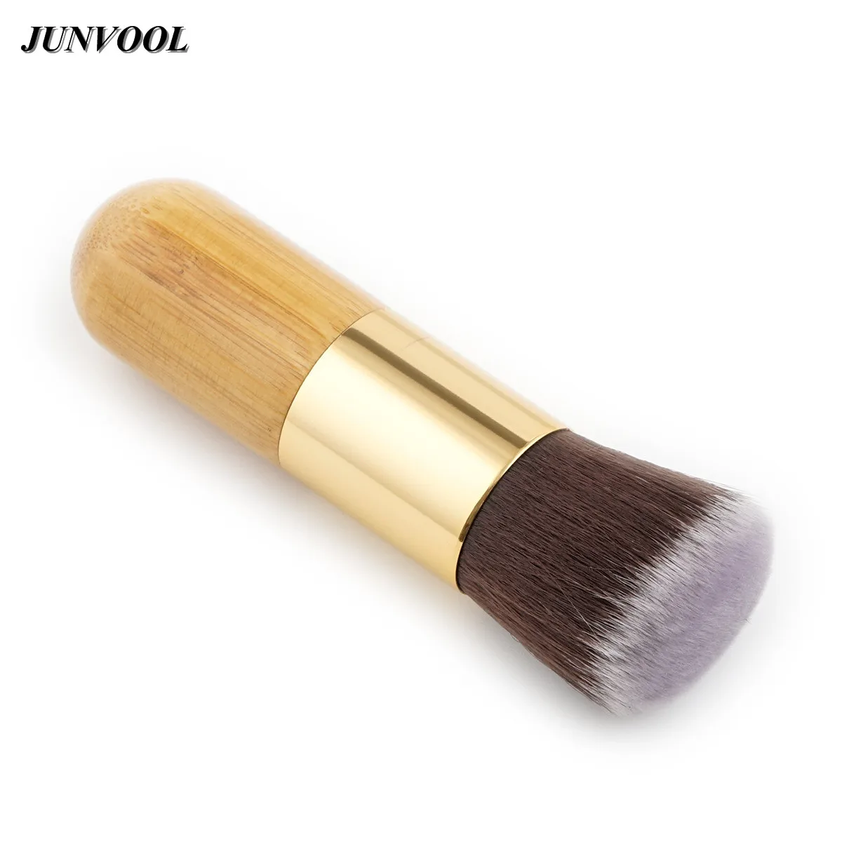 1Pcs Chubby Pier Foundation Brush Professional Bamboo Handle Blusher