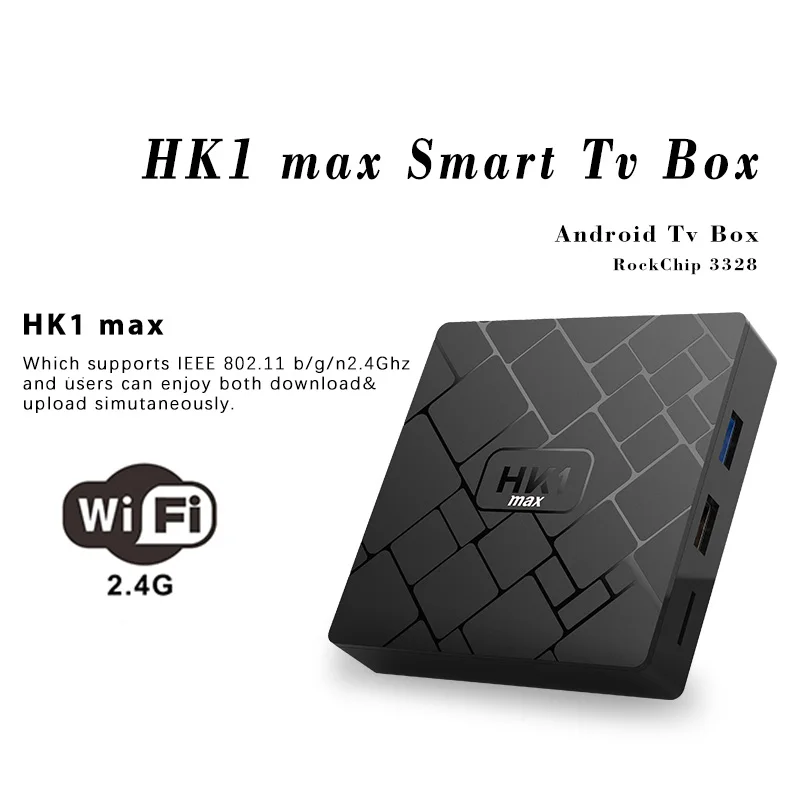 HK1 MAX Android 8,1 Smart ТВ BOX 4 ГБ 32 ГБ Media Player RK3328 Quad core 2,4G WI-FI 3D 4 K HDR H.265 USB 3,0 Декодер каналов кабельного телевидения PK x96mini