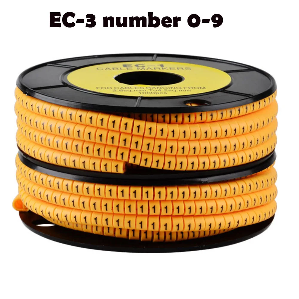 500 шт один желтый рулон для смешанного номера бесплатная доставка EC 3 Маркер