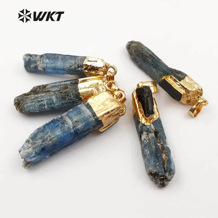WT P1391 WKT оптовая продажа кулон из натурального камня прямоугольник Синий Кианит с