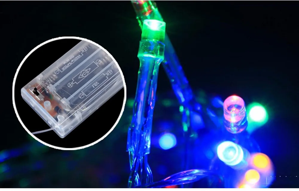 50 шт. 2 м 20 LED или 3 м 30 светодиодов Батарея работает Гирлянды светодиодные для Рождество гирлянды партии Свадебные украшения мини красочные