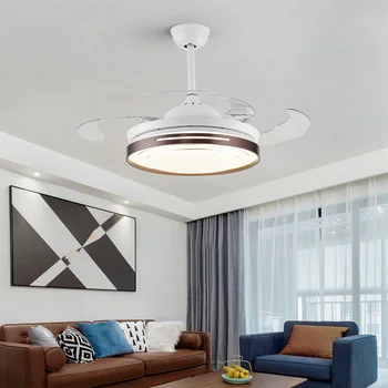 

LED Hidden Invisible Iron ABS Acryl Remote Control Ceiling Fan 72w Ceiling Lights.LED Ceiling Light.Ceiling Lamp For Foyer