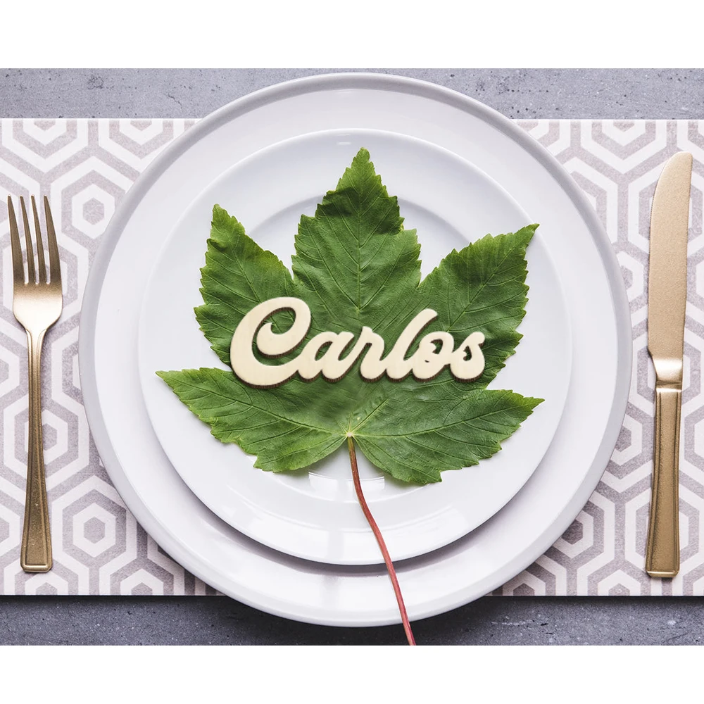 10 шт. свадебные карты место деревянные карты место украшение свадебного стола лазерная резка пользовательские деревянные названия на заказ свадебные знаки