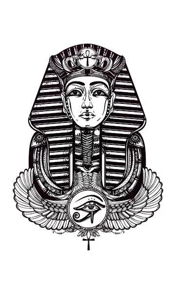 Водонепроницаемые временные фальшивые татуировки наклейки египетский фараон классический дизайн боди-арт инструменты для макияжа