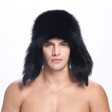 ZY84016 Новая коллекция натуральным лисьим мехом со спинкой из натуральной кожи Для мужчин в охотничьем стиле Шапки capswinter меховые шапки бини шапки головные уборы зимние шапки