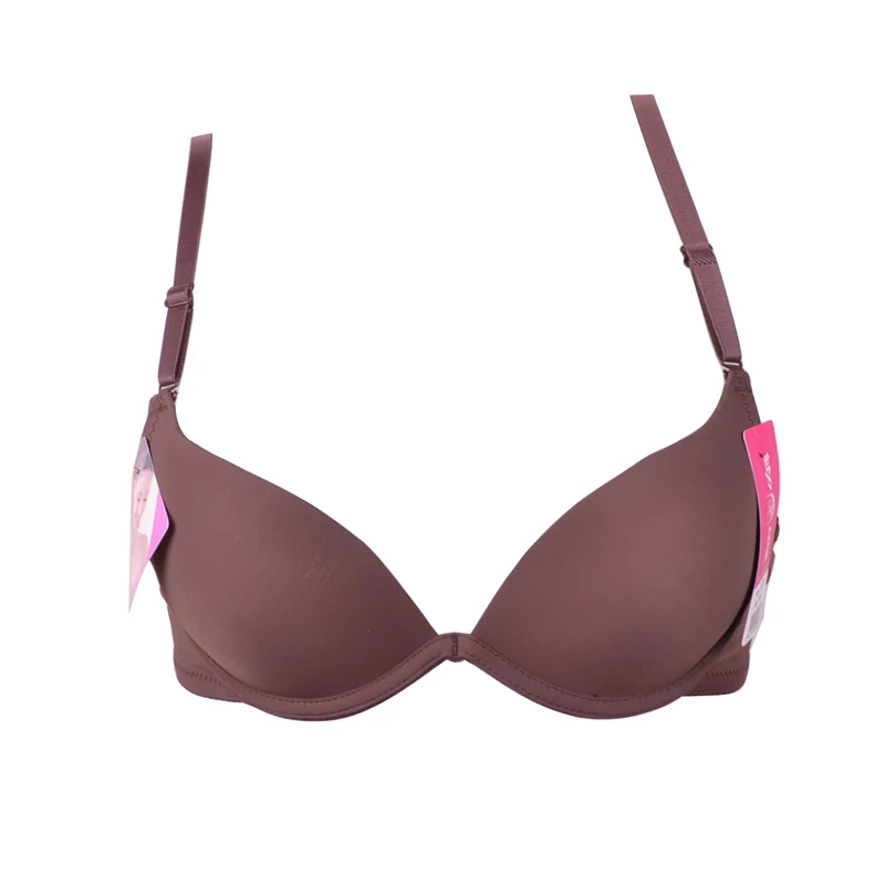 White color support small chest push up bra young girl women Bra gather breast thin cup sexy bra plunge deep u low cut women bra 2