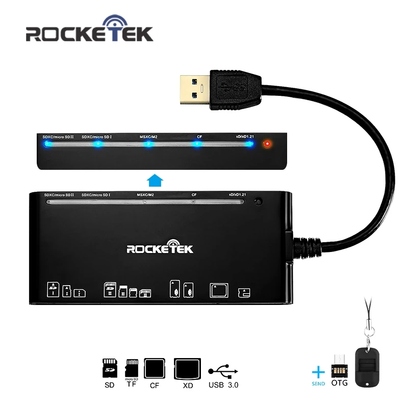 Rocketek в то же время читать 5 карт usb 3 0 памяти otg телефон card reader Адаптер для SD/TF CF MS XD
