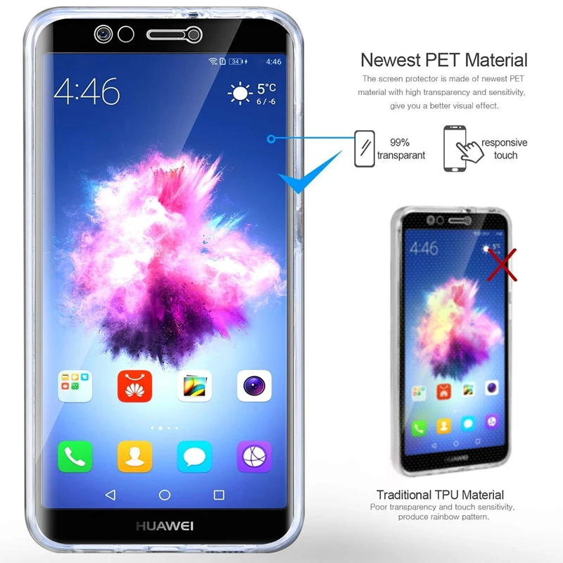 Противоударный чехол для телефона Huawei Y5 Y6 Pro Y7 Prime Y9 360 P Smart Plus Z 2018 Mate 10 20 Lite Nova 3 3i 4