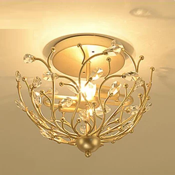 

Vintage design crystal ceiling lights LED plafond lamp Dia38*H33cm lustre hallway lights fixture