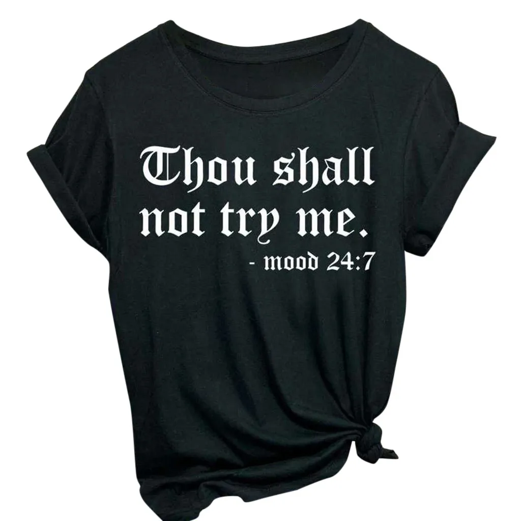 Женская футболка, camiseta mujer, летняя модная повседневная футболка с круглым вырезом и буквенным принтом, короткий рукав, топ, d90628