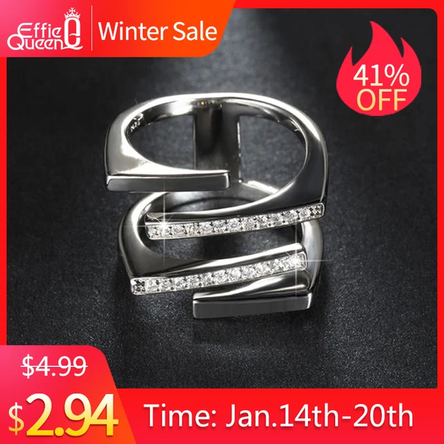 Effie Queen Attractive Design Ladies Crystal CZ Engagement Cocktail Ring for Wom Effie Queen Attractive Design Ladies Crystal CZ Engagement Cocktail Ring for Wom