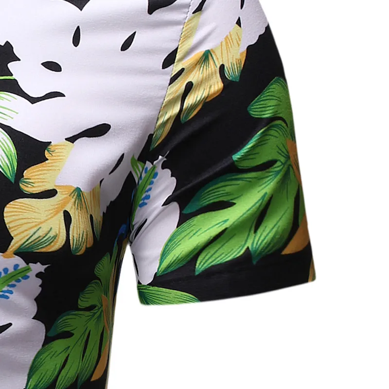 HuLooXuJi новые модные мужские Гавайские рубашки повседневные пляжные рубашки с цветочным принтом летние вечерние рубашки с коротким рукавом